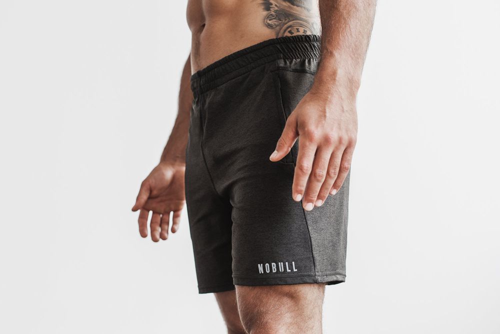 NOBULL Kratke Hlače Muške - Nobull Lightweight Knit 7" Crne (256319-YLK)